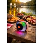 Feyza Design Çok Fonksiyonlu USB Fm Bluetooth Mp3 Çalar, Tf Kart ve LED Işıklı Ses Bombası - Ahşap - Bej