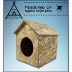 Feyza Design Dış Mekan Ahşap Kedi Evi 39X32X30 Cm, Güvenli ve Şık Tasarım - Seçenek 1