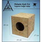 Feyza Design Dış Mekan Için Ahşap Kedi Evi, 40X37X34 Cm, Dayanıklı ve Şık Tasarım - Seçenek 1