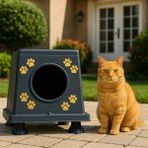 Feyza Design Dış Mekan Kedi Evi, Su ve Soğuğa Dayanıklı, Güvenli ve Rahat Tasarım - Seçenek 1