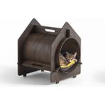 Feyza Design Doğal Ahşap Kedi Evi ve Yuvası, Şık ve Rahat Tasarım - Seçenek 1