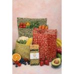 Feyza Design Doğal Balmumlu Gıda Saklama Kesesi ve Kumaş Bez Seti, 3'lü Paket - Açık Bej - Seçenek 1