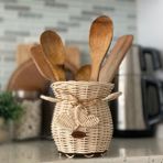 Feyza Design Doğal Hasır Kaşıklık, Şık ve Hafif Mutfak Aksesuarı - Seçenek 1
