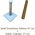 Feyza Design Doğal Hasır Kedi Tırmalama Tahtası, 47 cm ve Yedek Çubuğu ile - Seçenek 1