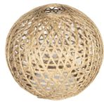 Feyza Design Doğal Jüt Ip Hasır Top Balon Avize ve Lambader Şapkası, 17 cm Çap - Ahşap - Ceviz - Seçenek 1