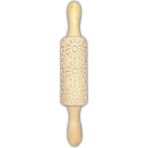 Feyza Design Döner Desenli Ahşap Merdane 29 Cm, Mutfak ve Pasta Yapımı Için