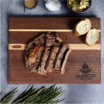 Feyza Design El Yapımı Ahşap Et Kesme ve Sunum Tahtası, Mangal ve Sunum Için - Ahşap - Ceviz - Seçenek 1
