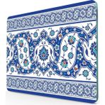 Feyza Design El Yapımı Çini Desenli Cam Kesme ve Hazırlık Tablası 20X30 cm - Antrasit - Seçenek 1