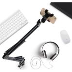 Feyza Design Esnek Uzun Kollu 360° Masa Tutucu, Tablet ve Telefon Için Tripod Stand - Seçenek 1 - Ahşap