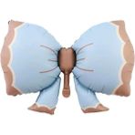 Feyza Design Fiyonk Figürlü Folyo Balon Mavi 91X60 cm - Parti Malzemeleri - 0,5 x 9 cm - Acı Kahverengi