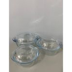 Feyza Design G4U Isıya Dayanıklı Kapaklı Yuvarlak Tencere 3'lü Set Borcam - Ahşap - Beyaz - Seçenek 1
