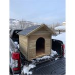 Feyza Design Geniş ve Konforlu Büyük Boy Köpek Kulübesi, Dayanıklı ve Şık Tasarım - Ahşap - Ceviz - Seçenek 1