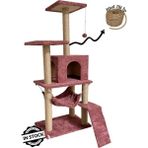 Feyza Design Gül Kurusu Hamaklı Kedi Evi, Tırmalama ve Dinlenme Alanı - Seçenek 1