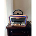Feyza Design Güneş Enerjili Nostaljik Radyo, Bluetooth, Fm, USB Müzik Çalar - Ahşap - Ceviz