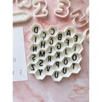 Feyza Design Harf Kesici ve Damga Seti, 15 Cm, Kurabiye ve Pasta Süsleme Aracı - Antrasit