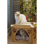 Feyza Design Huş Ağacından Sandık Ev, Güvenli ve Şık Kedi Evi, Dayanıklı Tasarım - Seçenek 1