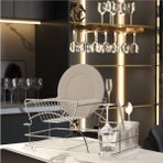 Feyza Design Iki Katlı Krom Bulaşık Kurutma Sepeti, Pratik ve Şık Tasarım - Altın - Gümüş - Bakır - Seçenek 1