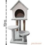 Feyza Design Iki Katlı Rahat ve Şık Kedi Evi, Konforlu Yaşam Alanı - Altın - Gri - Seçenek 1