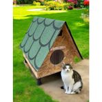 Feyza Design Iki Kedili Isı ve Su Yalıtımlı Bungalov Kedi Evi - Seçenek 1