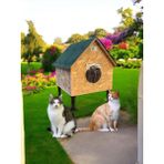 Feyza Design Iki Kişilik Isı ve Su Yalıtımlı Kedi Evi, Iç-Dış Mekan Kullanımı - Seçenek 1