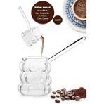Feyza Design Isıya Dayanıklı 400ML Desenli Borosilikat Cam Cezve, Şık ve Dayanıklı Tasarım - Seçenek 1 - Altın