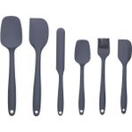 Feyza Design Isıya Dayanıklı Silikon Spatula Seti, 6 Parça, Siyah, Yapışmaz ve Dayanıklı - Seçenek 1
