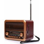 Feyza Design Kahverengi Nostaljik Radyo Hoparlör, Bluetooth ile Kablosuz Ses Deneyimi - Ahşap - Ceviz