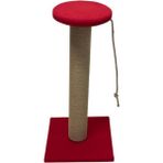 Feyza Design Kalın Oturaklı Kedi Tırmalama 70 cm Kırmızı, Dayanıklı ve Şık Tasarım - Seçenek 1