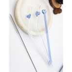 Feyza Design Kalpli Cam Pipet ve Kokteyl Çubuğu Temizleme Fırçası Hediyeli - Ahşap - Beyaz - Seçenek 1