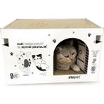 Feyza Design Katlanabilir Doğal Karton Kedi Evi ve Tırmalama Yuvası - Seçenek 1