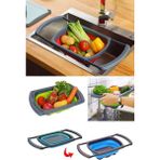 Feyza Design Katlanabilir Silikon Sebze Süzgeci, Ayarlanabilir, Pratik ve Kullanışlı - Altın - Seçenek 1