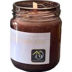 Feyza Design Kavanoz Mum 210 Ml, Paçuli Vanilya Kahve Kokusu, Sıcak ve Rahatlatıcı - Açık Bej