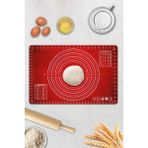 Feyza Design Kırmızı Doku Cam Hamur Açma Matı, 40X60 Cm, Pratik ve Şık Tasarım - Altın