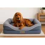 Feyza Design Konforlu Köpek Yatağı, Süngerli, Kılıflı, Sıvı Geçirmez, Fermuarlı, 6,5 ve 10 cm - Ahşap - Ceviz - Seçenek 1
