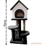Feyza Design Konforlu ve Şık Iki Katlı Kedi Evi, Rahat Yaşam Alanı - Ahşap - Seçenek 1