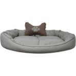 Feyza Design Krem Rengi Kemik Desenli Büyük Irk Köpek Yatağı 75X105 cm - Ahşap - Beyaz - Seçenek 1