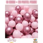 Feyza Design Krom Pembe ve Pastel Pembe 30’lu Balon Seti | Parti Süsleme - Seçenek 1