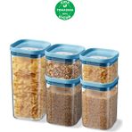 Feyza Design Kuru Gıda Saklama Kabı 5'li Set – Modern ve Pratik Saklama Çözümü - Ahşap - Seçenek 1