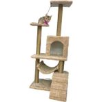 Feyza Design Lüks Kedi Tirmalama Evi ve Oyun Platformu, Hamaklı Yuvalı, Konforlu ve Eğlenceli - Seçenek 1