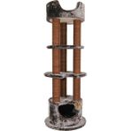 Feyza Design Lüks Tirmalamalı Kedi Evi, Modern ve Şık Tasarım, Rahat Uyku Alanı - Ahşap - Ceviz - Seçenek 1