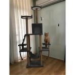 Feyza Design Lüx Kedi Tırmalama ve Oyun Platformu, Hamaklı Yuvalı Konforlu Tasarım - Seçenek 1