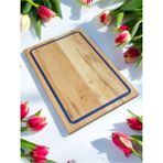 Feyza Design Mavi Epoksi Dolgulu Meşe Ağacı Kesme ve Sunum Tahtası 39 cm - Ahşap - Ceviz - Seçenek 1