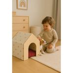 Feyza Design Mavi Turuncu Ahşap Hava Alan Kedi ve Köpek Evi, Şık ve Dayanıklı - Seçenek 1