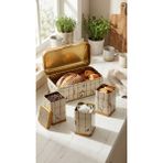 Feyza Design Menteşeli Ekmek Kutusu 4'lü Set, Pratik ve Şık Saklama Çözümleri - Ahşap - Seçenek 1