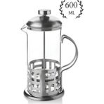 Feyza Design Metal Kulplu French Press 600ML, Şık ve Kullanışlı Kahve Demleme Aksesuarı - Seçenek 1 - Ahşap - Ceviz