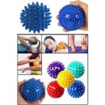 Feyza Design Mini Kas Masaj Topu, Fitness ve Pilates Için 6 cm Dikenli Uyarıcı Set - Ahşap