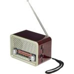 Feyza Design Mini Taşınabilir Bluetooth Hoparlör, Radyo, USB ve Tf Kart Girişli Müzik Sistemi - Ahşap - Bej