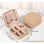 Feyza Design Mini Taşınabilir Takı Kutusu, Fermuarlı Seyahat Depolama Organizer - Ahşap - Beyaz