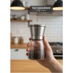 Feyza Design Minimalist 13 cm Cam ve Çelik Tuz Karabiber Öğütücü - Seçenek 1
