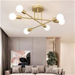 Feyza Design Modern Akrobat Çapraz Model Altılı Tavana Monte Avize - Altın - Seçenek 1
